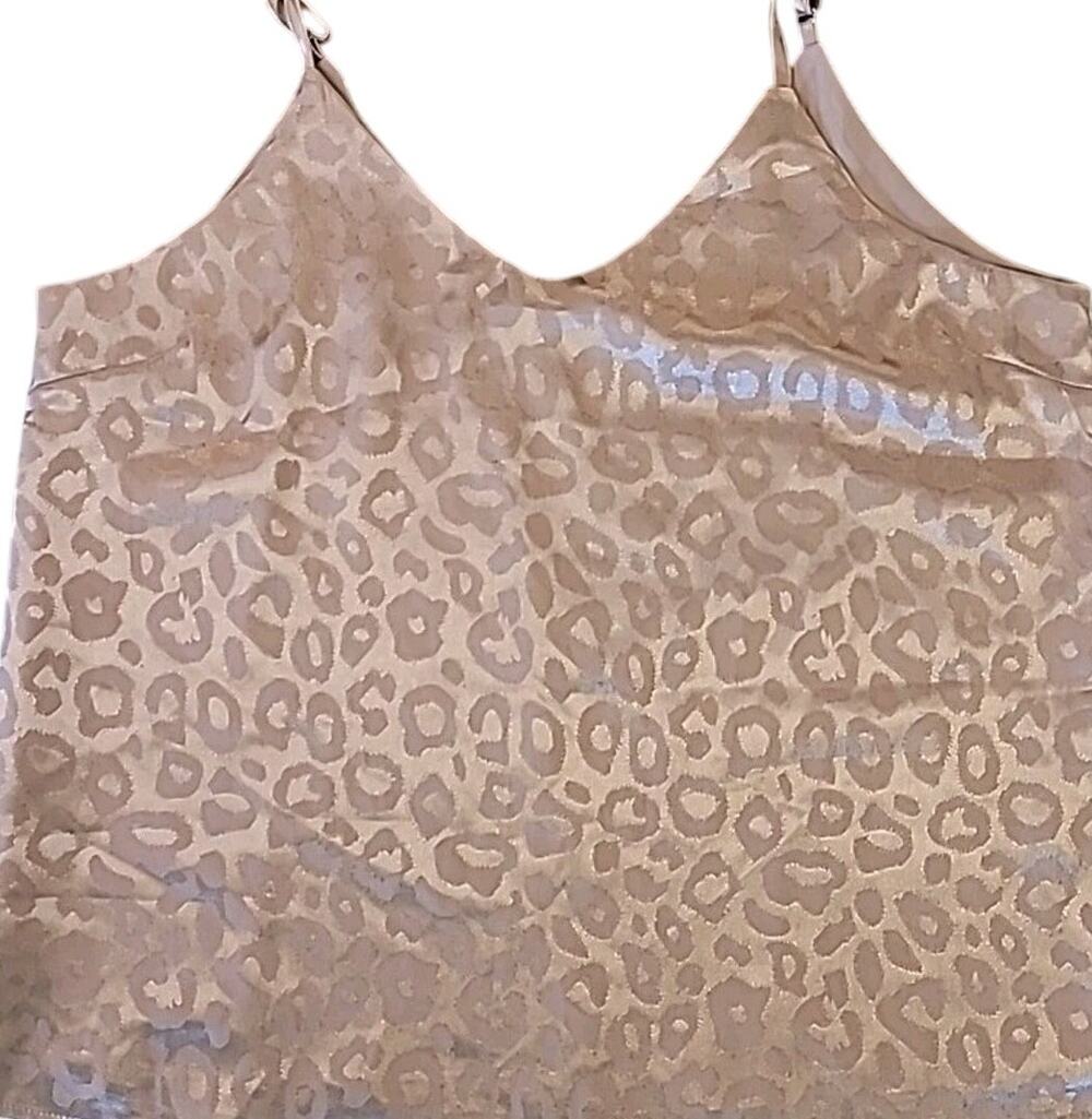 Sweet Rain Leopard Print Satin Blouse M NWT